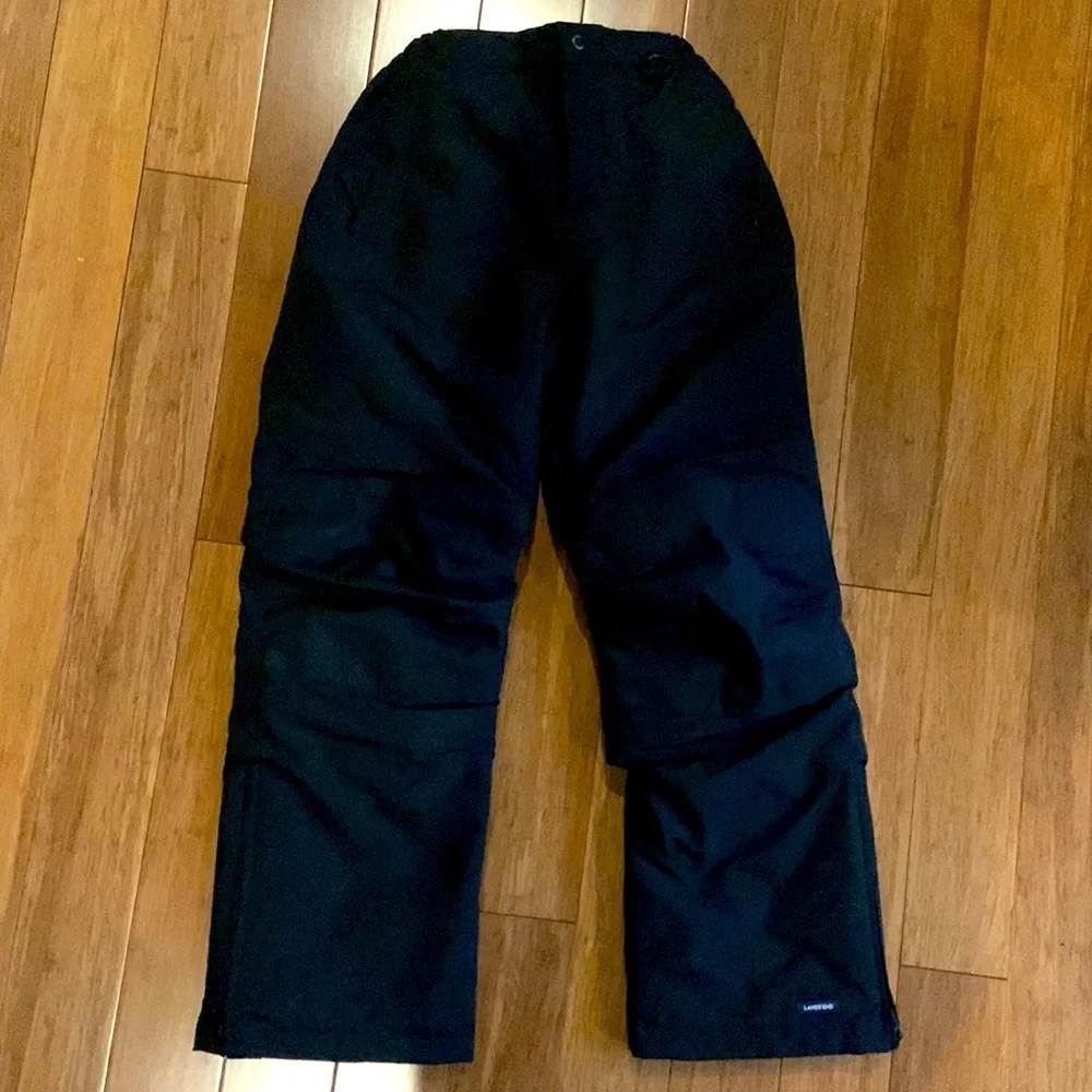 NEW LANDSEND Black Squall Snow Pants Grow Along System sz 12